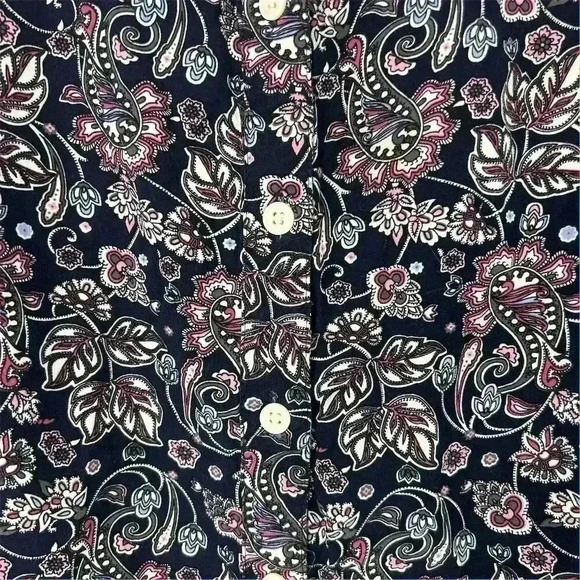 Croft & Barrow Women's 3XL Paisley Collared Blouse Multicolor Long Sleeve - Picture 9 of 9